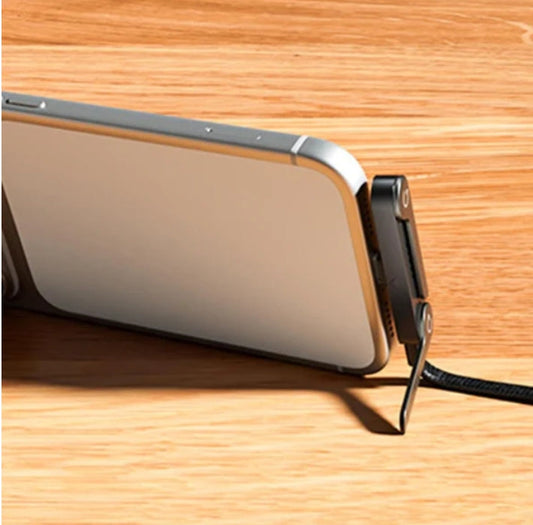 Cable de carga rápida con soporte para teléfono integrado, 5 pies, USB a tipo C.